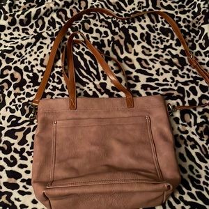 Maroon “Addison tote” bag with tons of pockets
